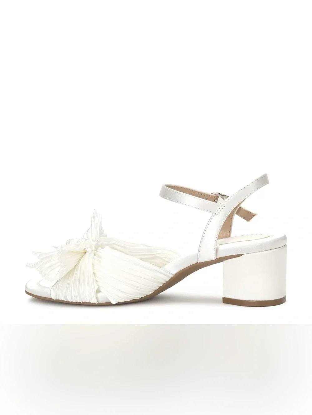 Kelly & Katie Mystee Sandal White Women's Block Heel Sandals with Floral Accent